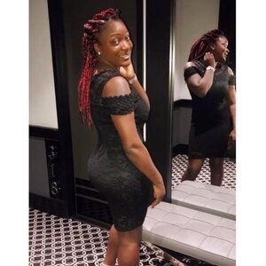 Black Off The Shoulders Lace Dress